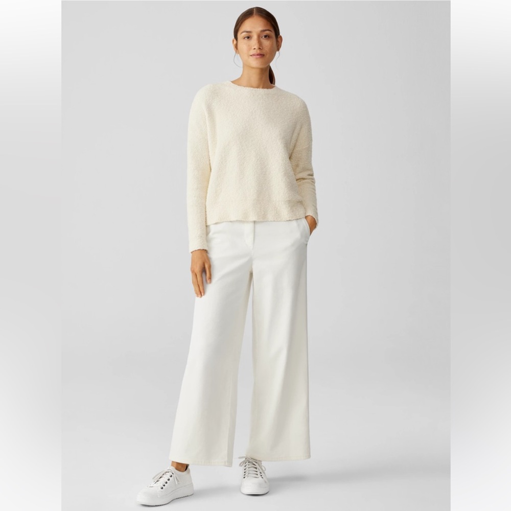NWT EILEEN FISHER Cotton Boucle Crew Neck Box-Top - Picture 2 of 9